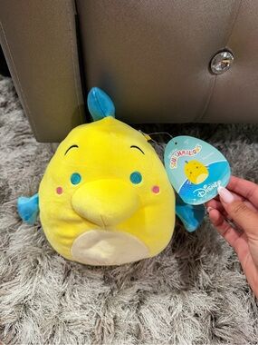 Disney Yellow & Blue Flounder Plush Small Pet Toy